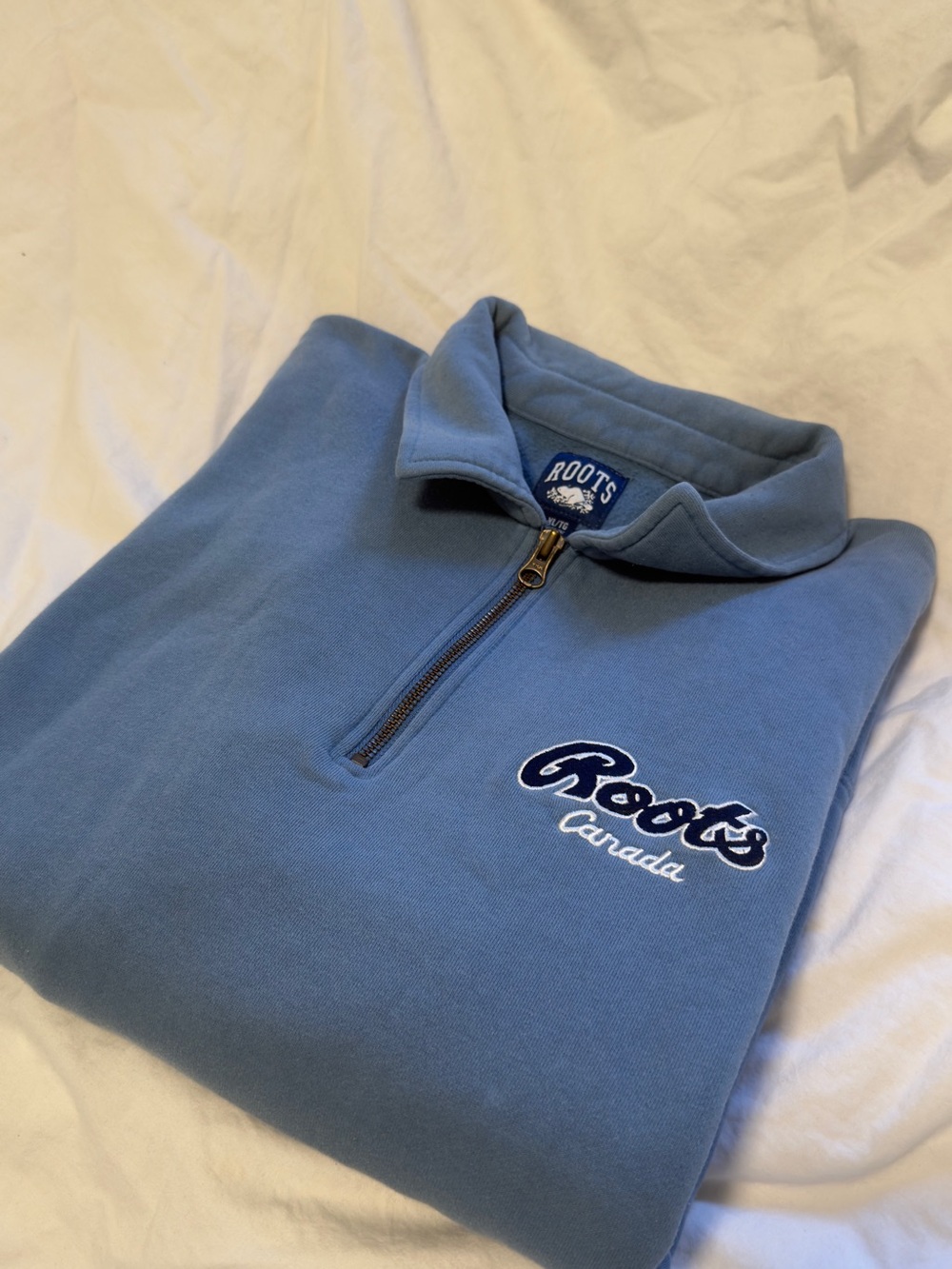 Roots Men’s Zip-Up Sweater - Light Blue